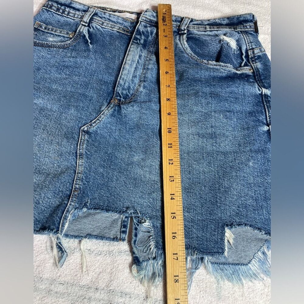Zara Blue Denim Miniskirt Size L - Picture 12 of 15